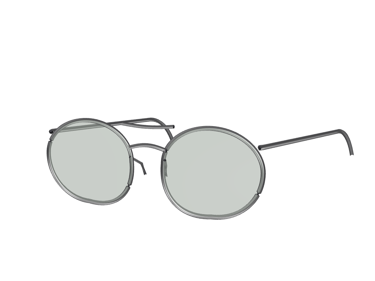 Sample aviator frame in black, seen from the front at an angle